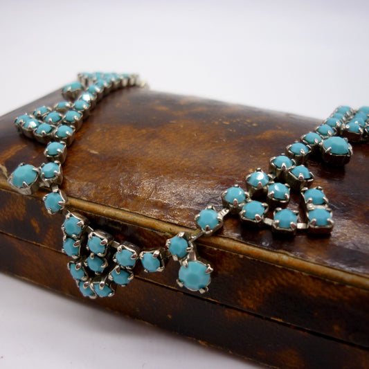 Costume Turquoise & Silver Tone Necklace
