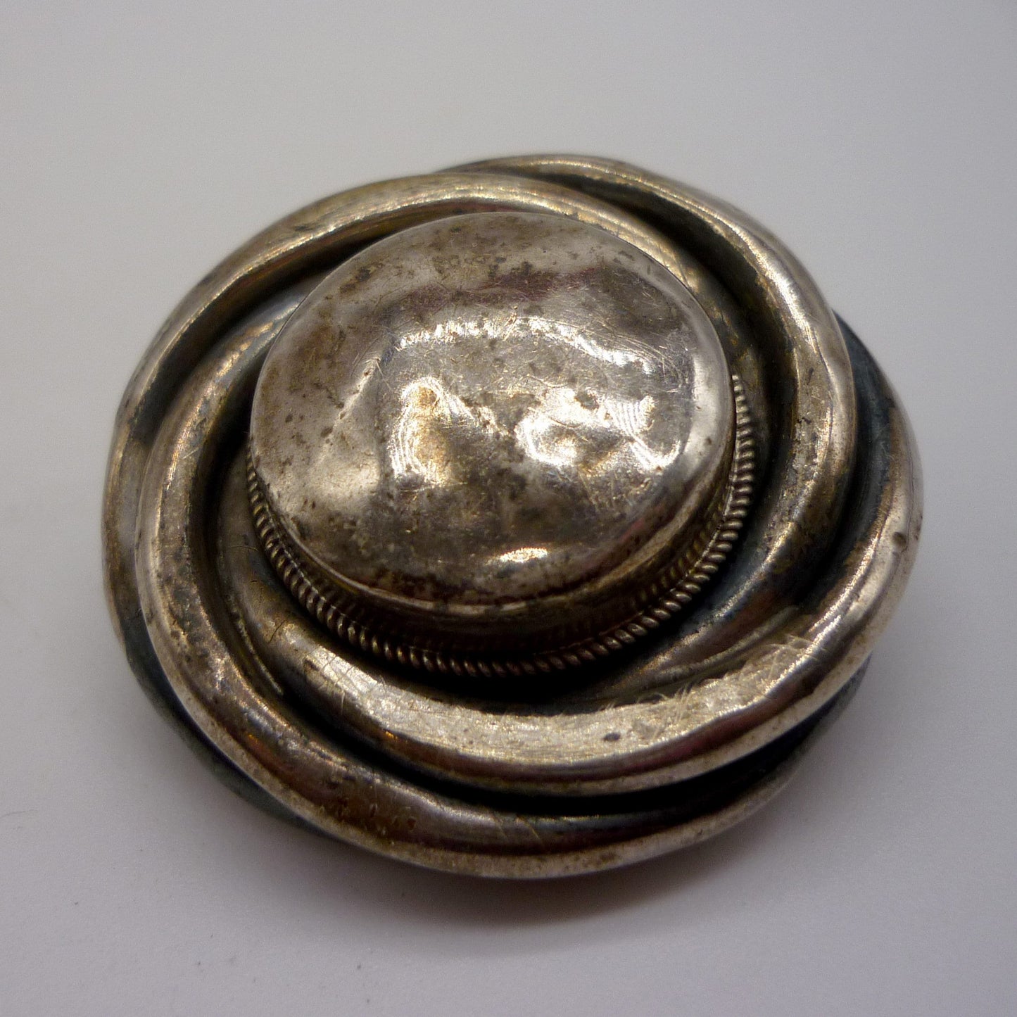 Victorian Silver Memory Brooch, Antique Knot Brooch