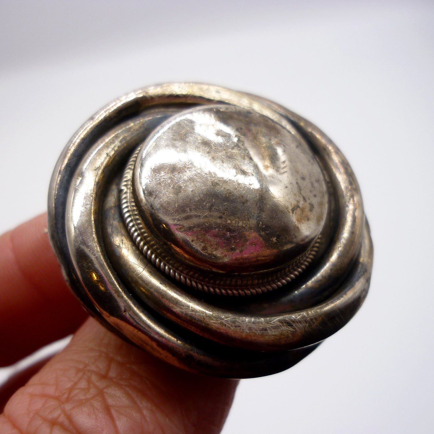 Victorian Silver Memory Brooch, Antique Knot Brooch