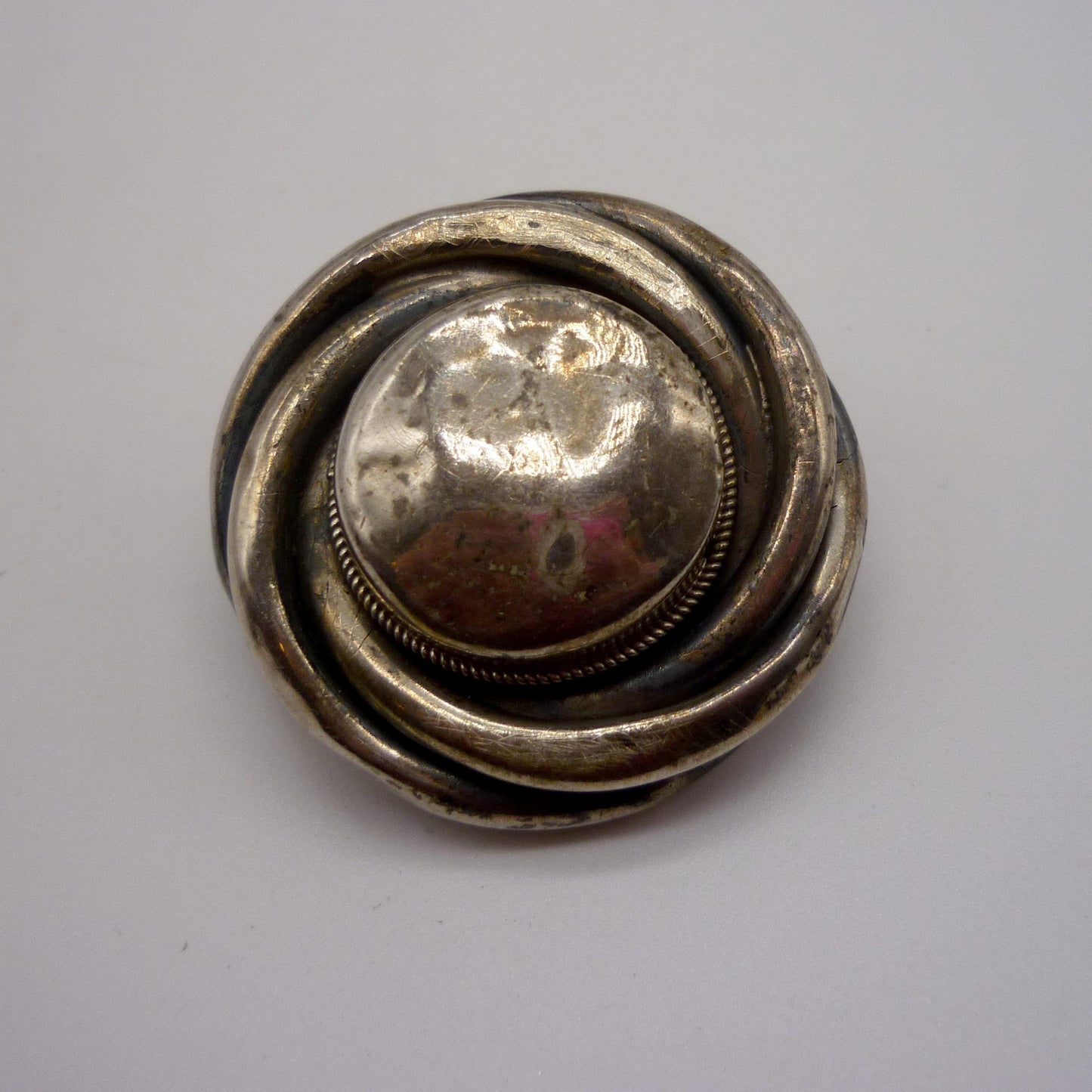 Victorian Silver Memory Brooch, Antique Knot Brooch