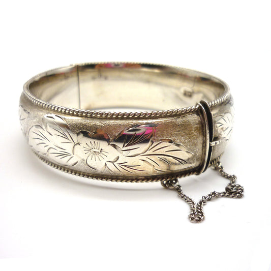 Vintage Hinged Silver Bangle