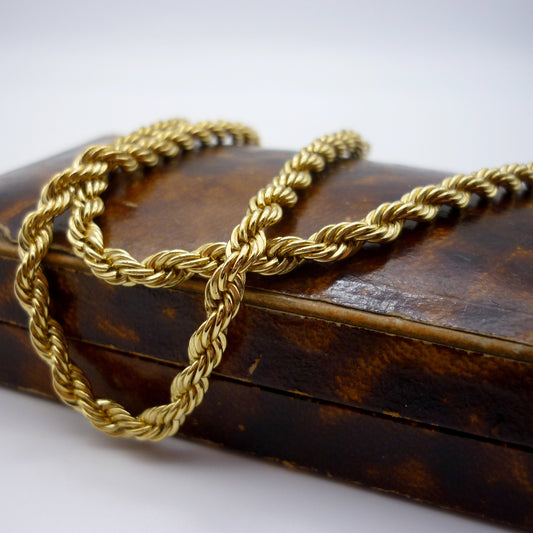 Gold Plated Twist Chain, 18 Inch Gold Necklace