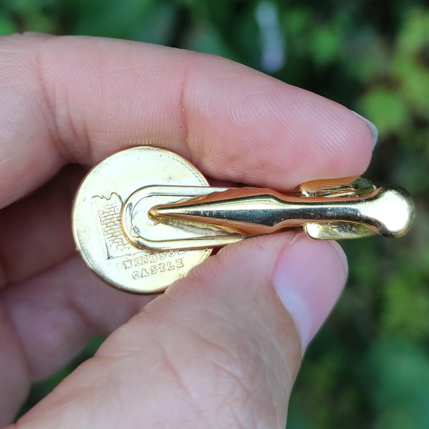 Vintage 22ct Gold Plated Sandringham Castle Cufflinks and Tie Clip