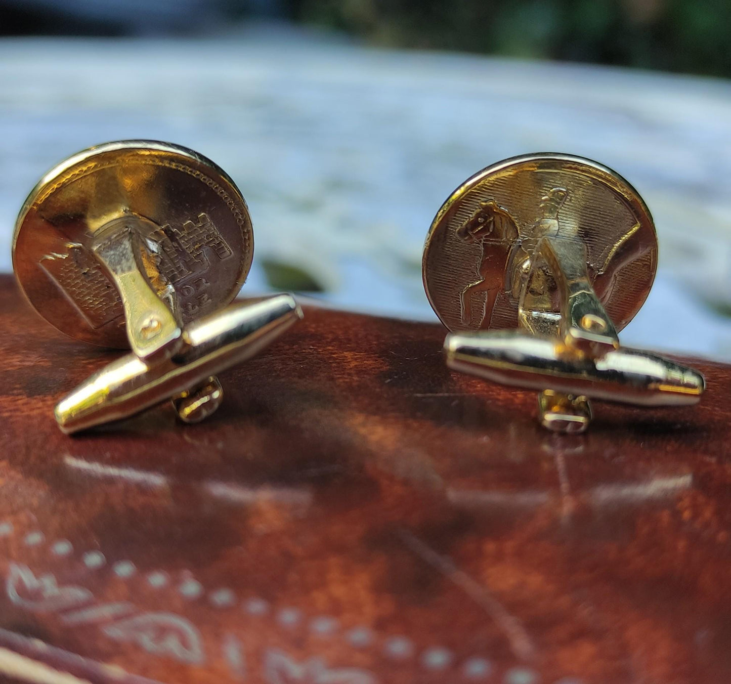 Vintage 22ct Gold Plated Sandringham Castle Cufflinks and Tie Clip