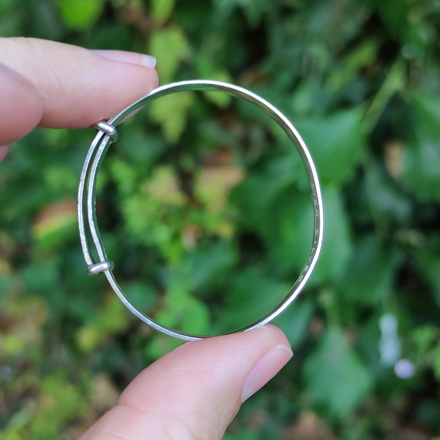 Vintage Sterling Silver Christening Bangle, Baptism Gift For Baby