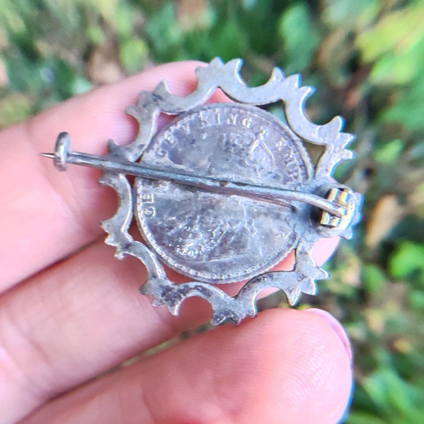 1912 1/4 Rupee Silver Brooch, Antique Indian Coin Jewellery