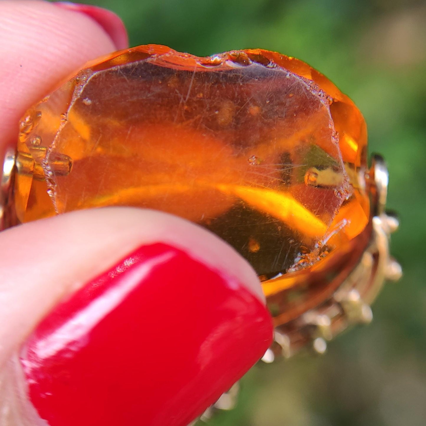Victorian Citrine Swivel Fob, Antique Gold Spinning Fob Pendant