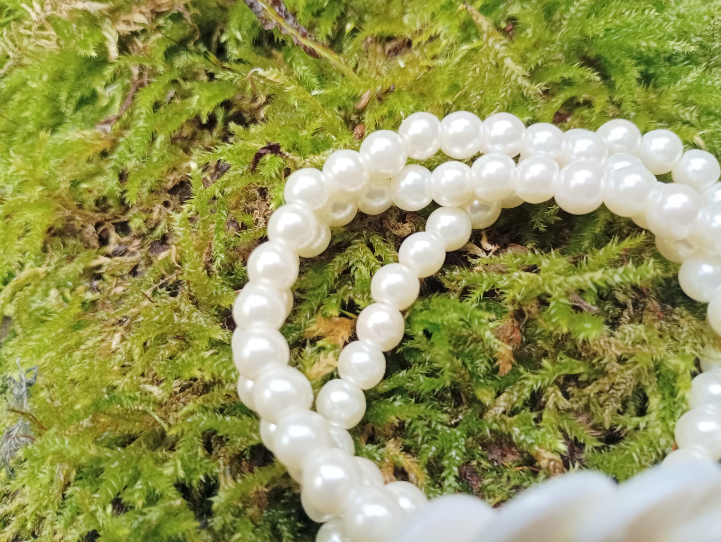 Vintage Faux Pearl Bracelet: MOP Flower, Diamante Bridal Jewelry