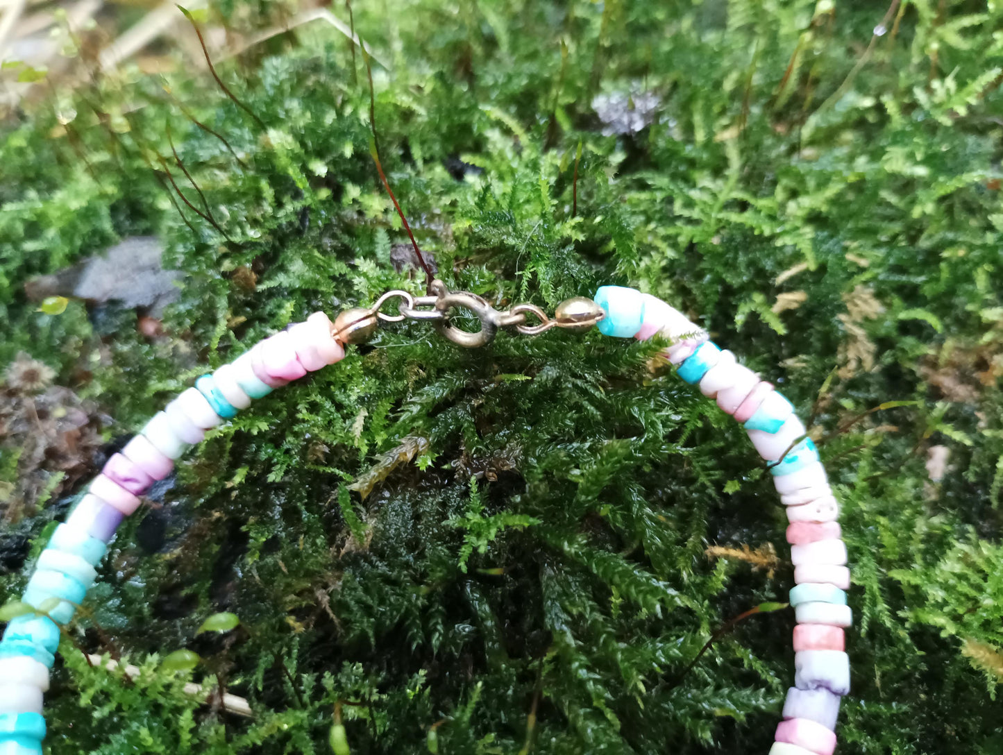 Pastel Beaded Bracelet: Vintage Heishi Style, Surfer Jewelry