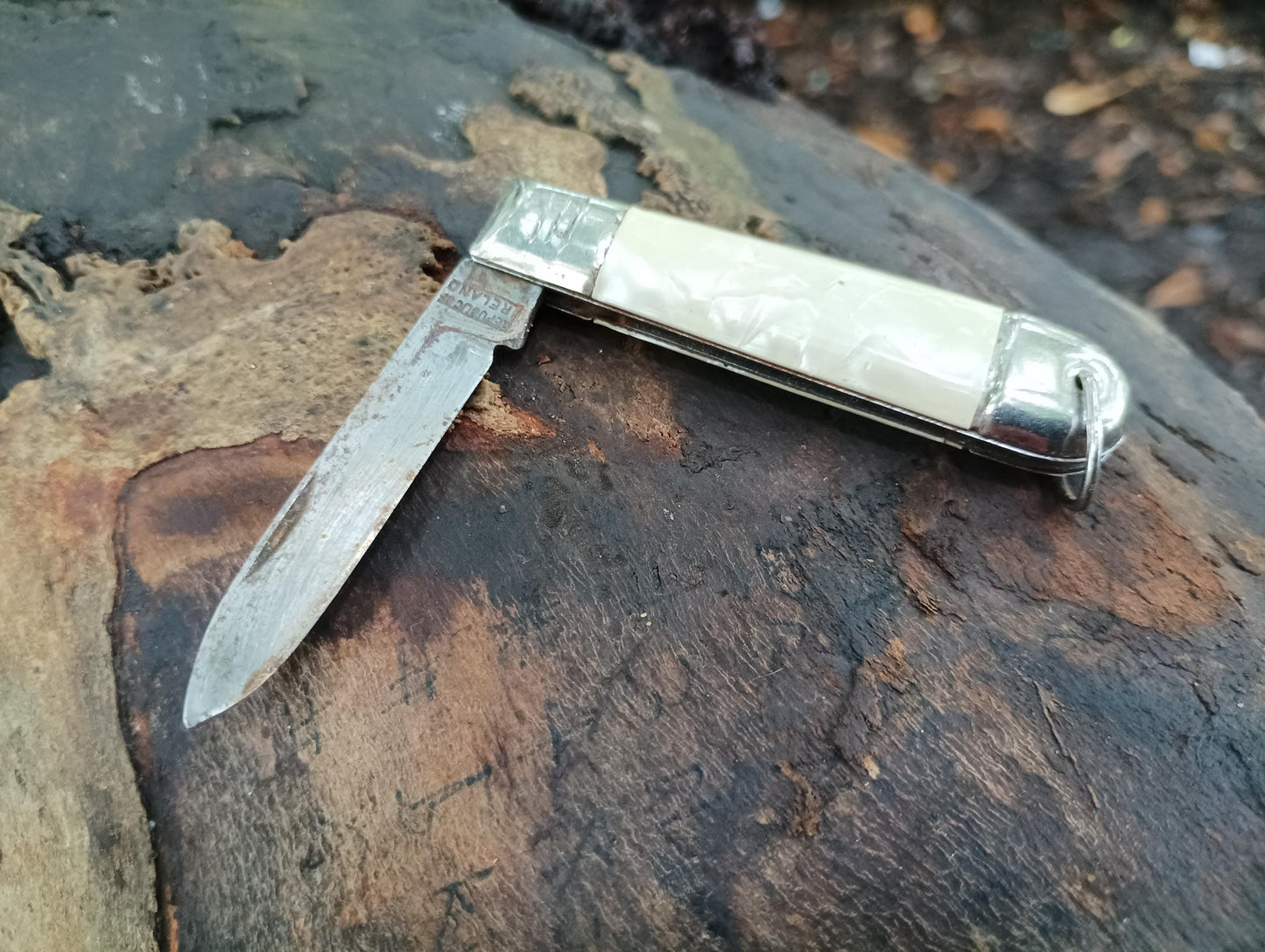 1930s Irish Penknife: Vintage Mother of Pearl Folding Fruit Knife