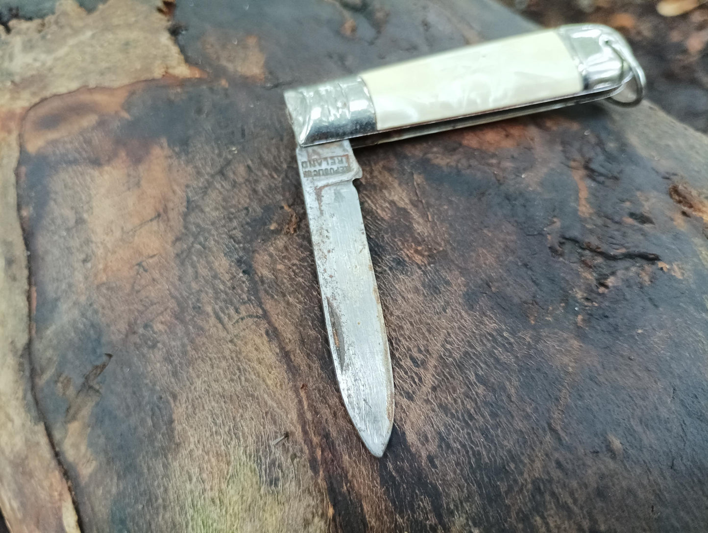 1930s Irish Penknife: Vintage Mother of Pearl Folding Fruit Knife