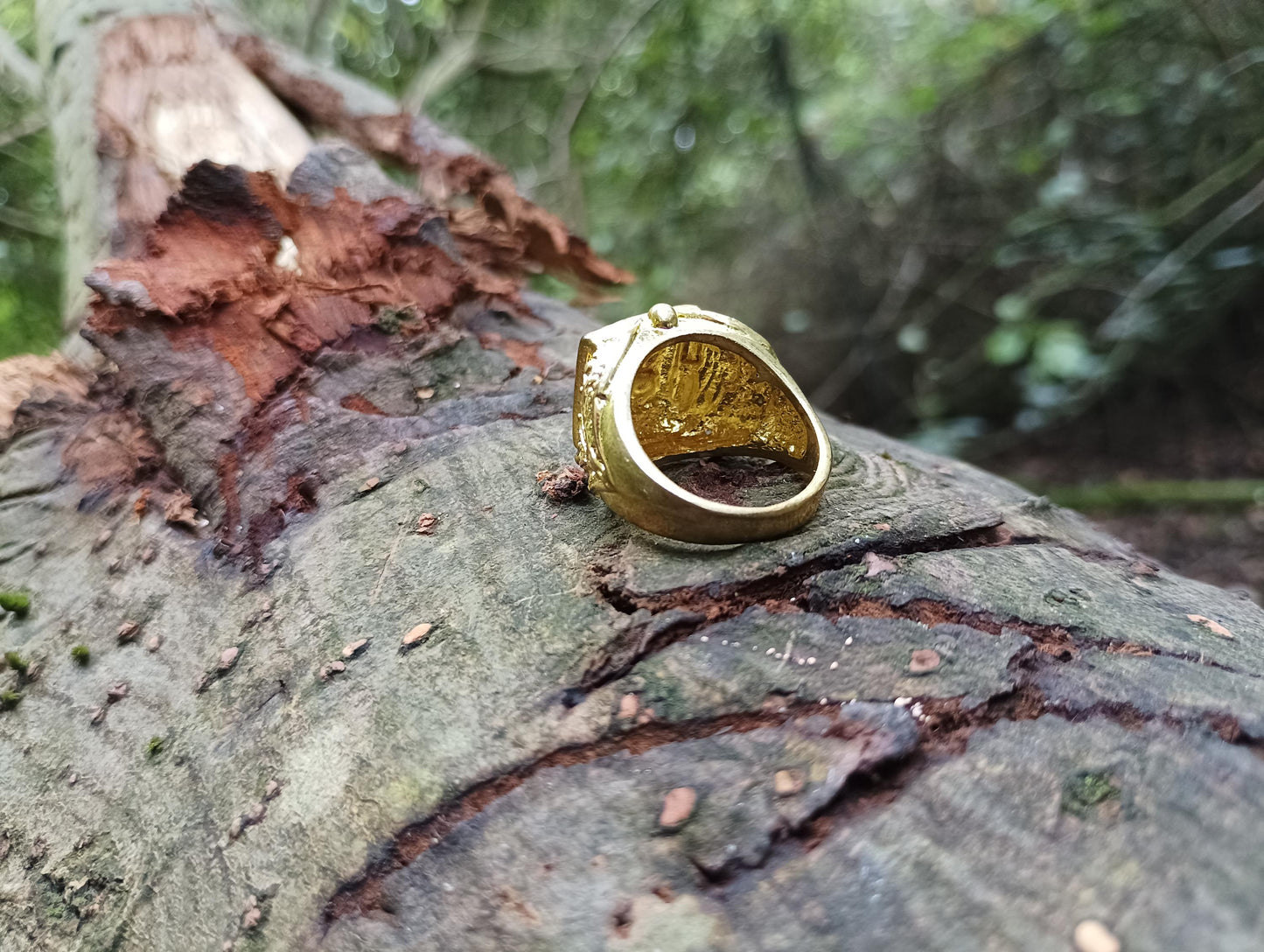 Vintage Gold Plated Signet Ring: Faux Diamond Statement Jewelry, Size 7