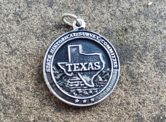 Vintage Texas Historical Survey Committee Medal - Patriotic Charm Pendant