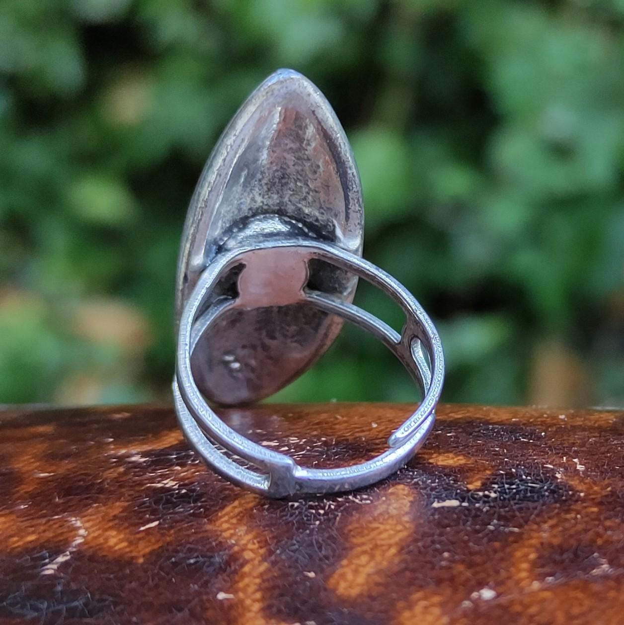 Vintage Turquoise Silver Plated Adjustable Ring