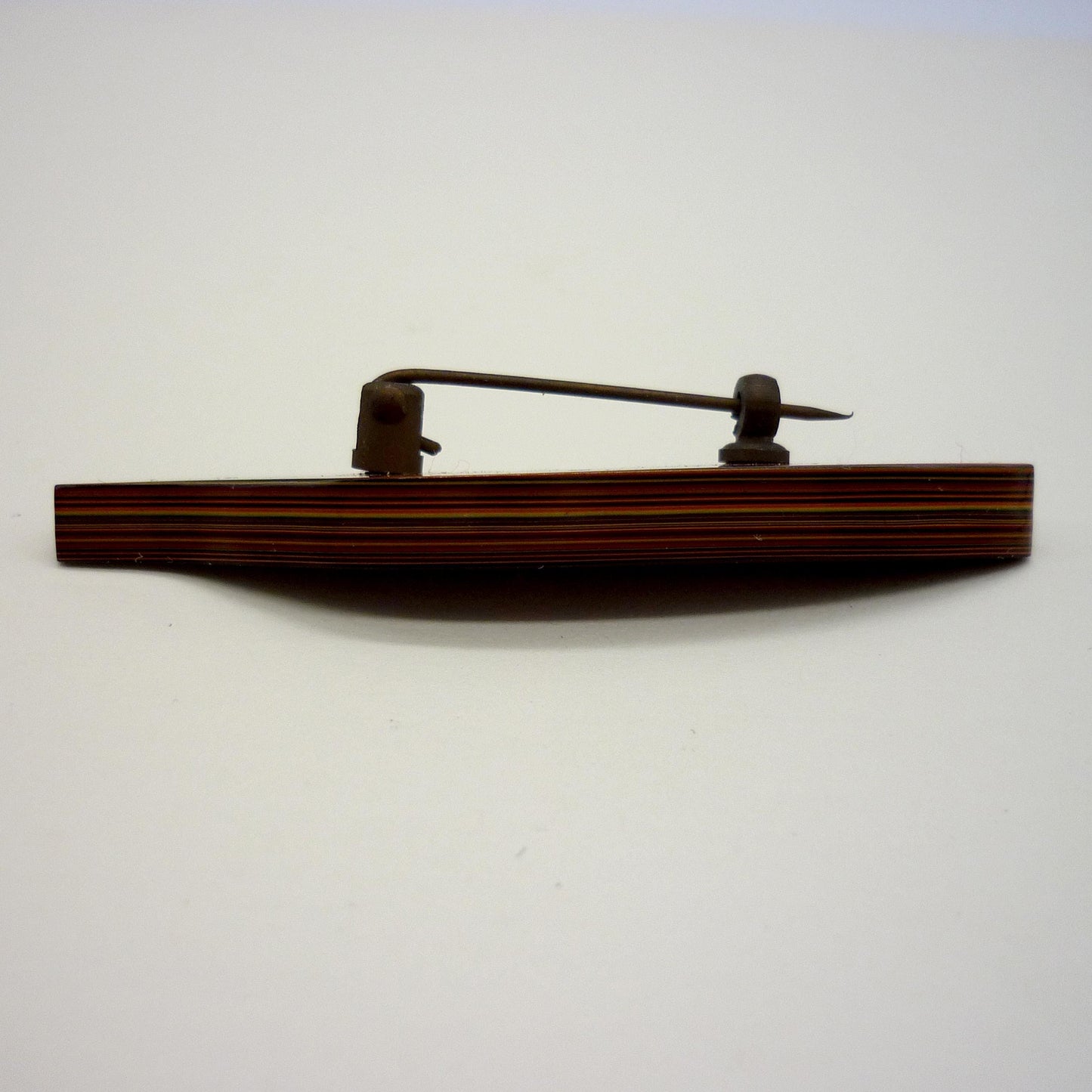 Vintage Japanese Layered Lacquered Abstract Leaf Brooch, Modernist Style Iro Urushi Jewellery