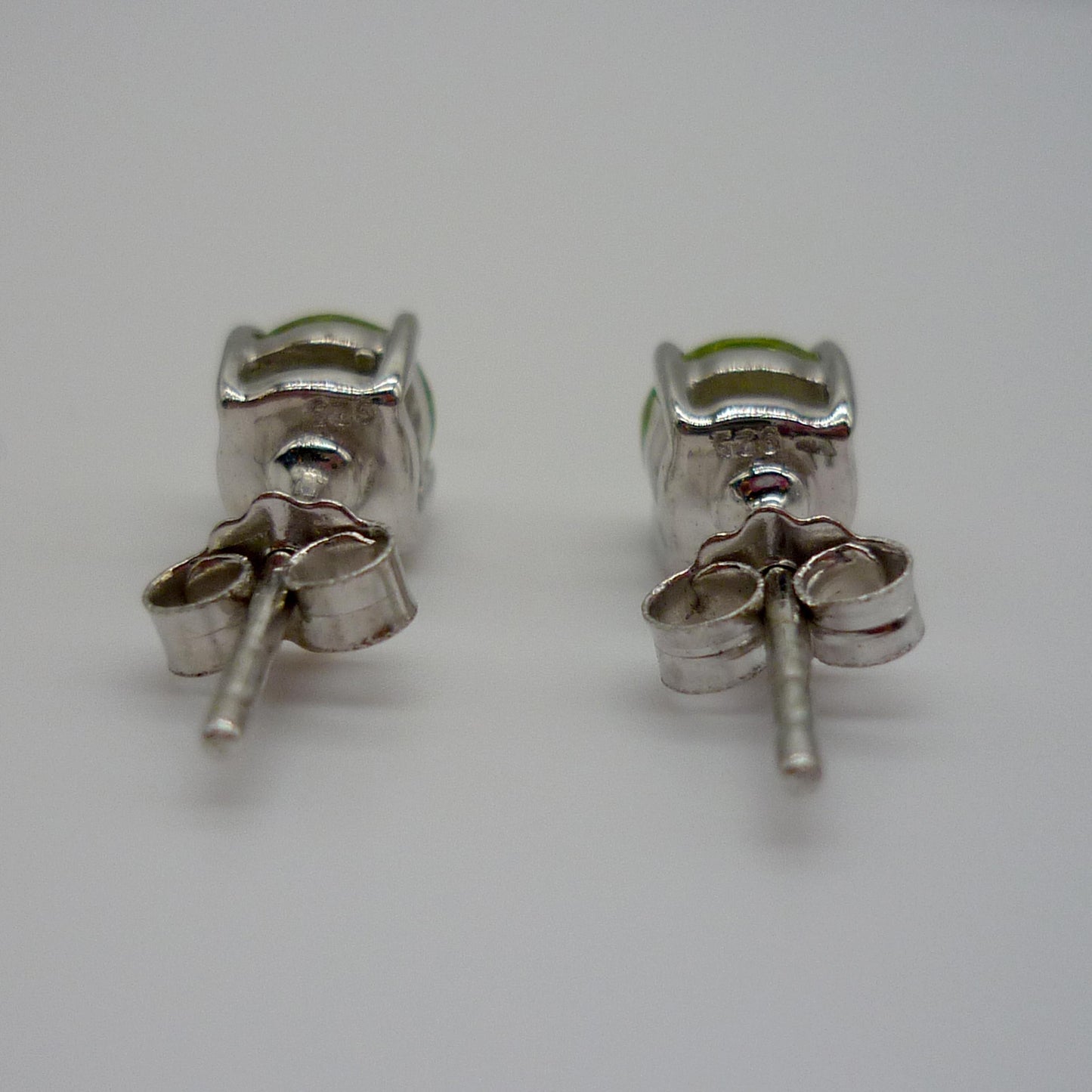 Peridot & Silver Stud Earrings,  August Birthstone Jewellery