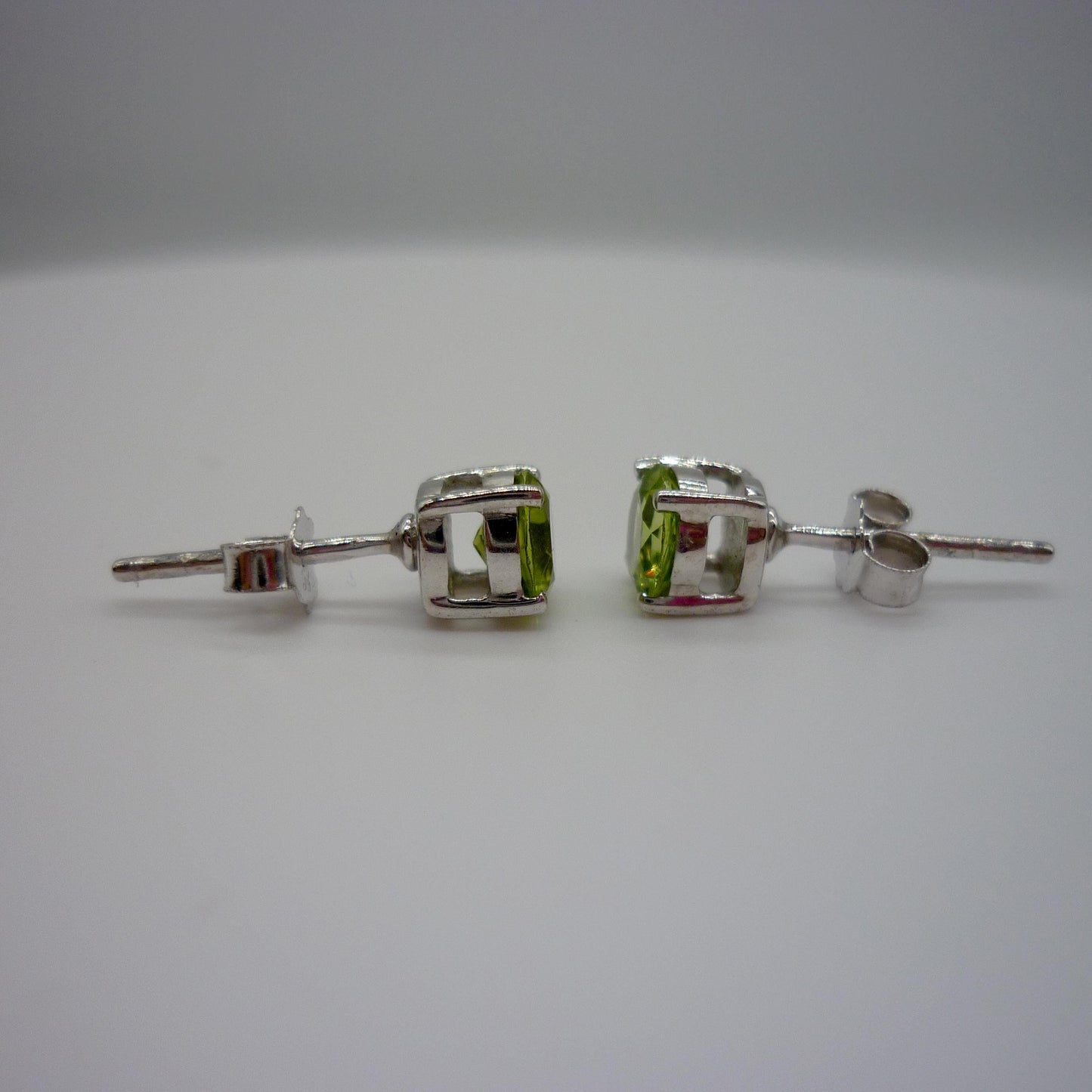 Peridot & Silver Stud Earrings,  August Birthstone Jewellery