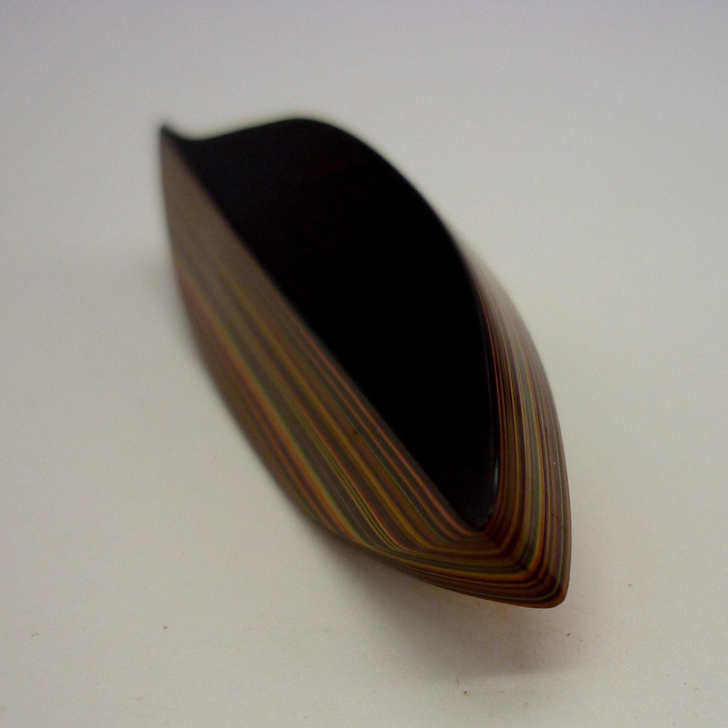 Vintage Japanese Layered Lacquered Abstract Leaf Brooch, Modernist Style Iro Urushi Jewellery