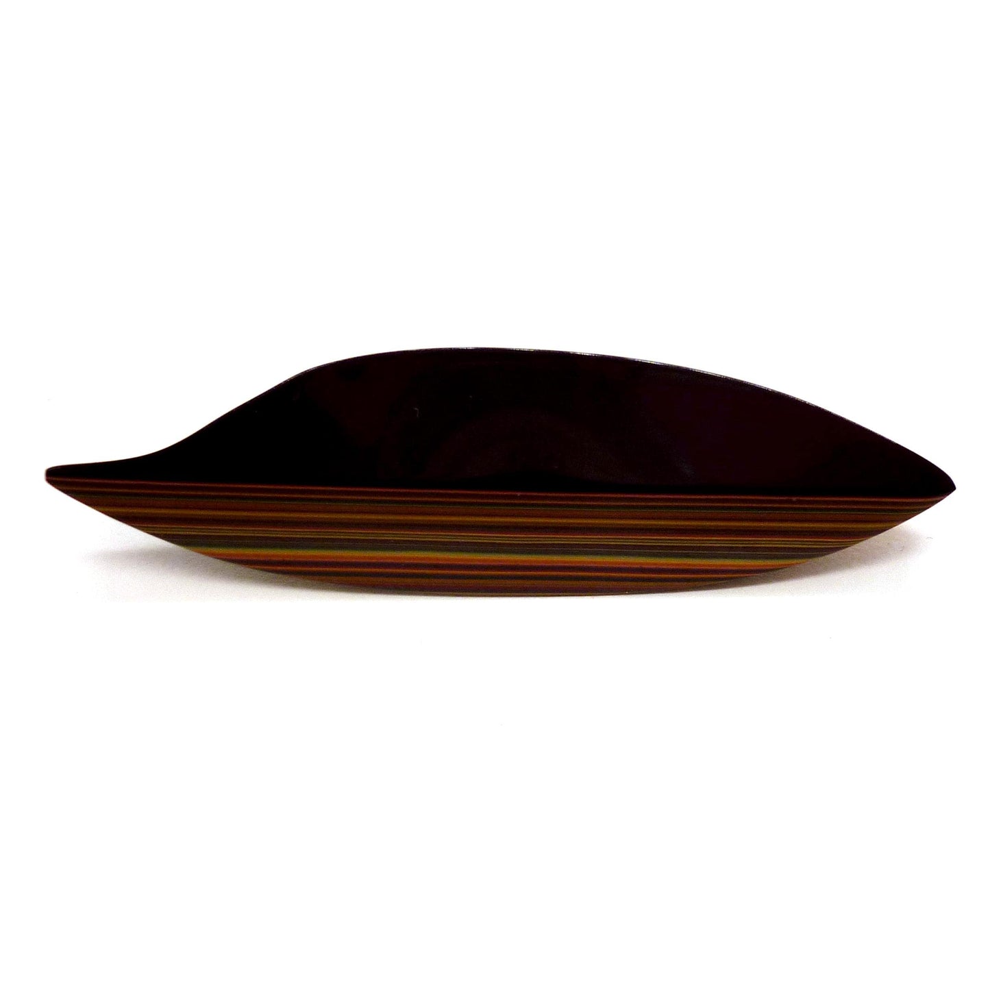 Vintage Japanese Layered Lacquered Abstract Leaf Brooch, Modernist Style Iro Urushi Jewellery