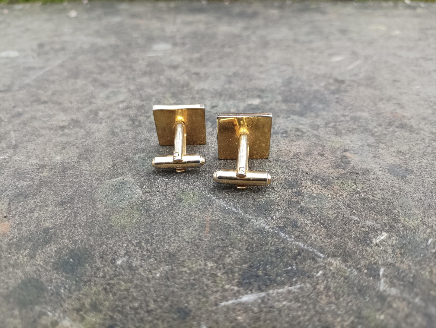 Vintage Gold Plated Masonic Cufflinks: Retro Art Deco Accessory