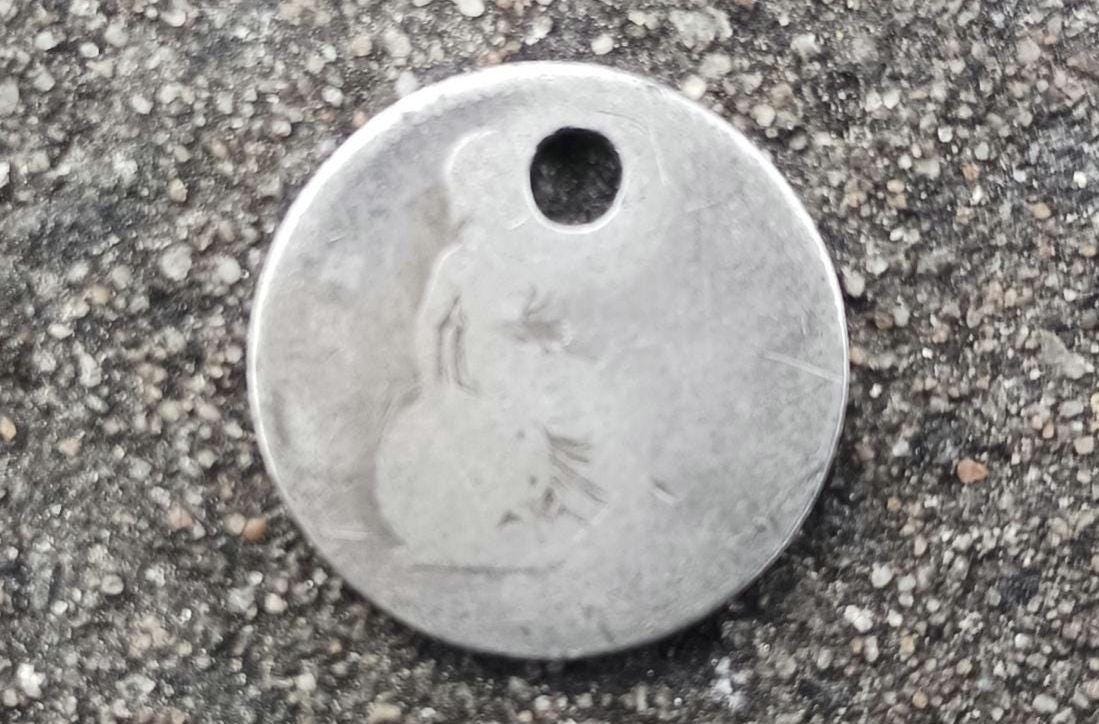 Antique George III Silver Fourpence Coin - Drilled Hole - Pet ID Tag