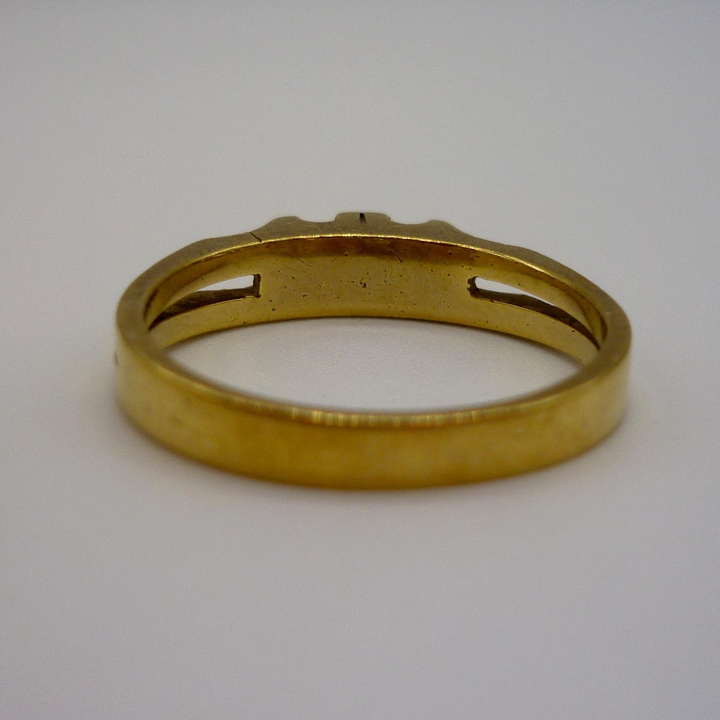 Vintage 18k Diamond Ring, Toi et Moi 2 Stone Split Shank Band Size 6.75