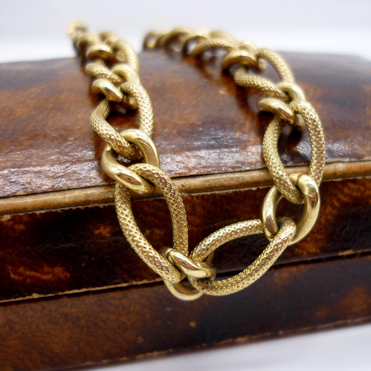 Vintage German Gold Plated Bracelet with Double Spring Ring Clasp