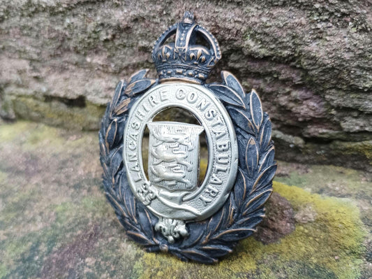 Antique Lancashire Constabulary Helmet Badge: Law Enforcement Memorabilia