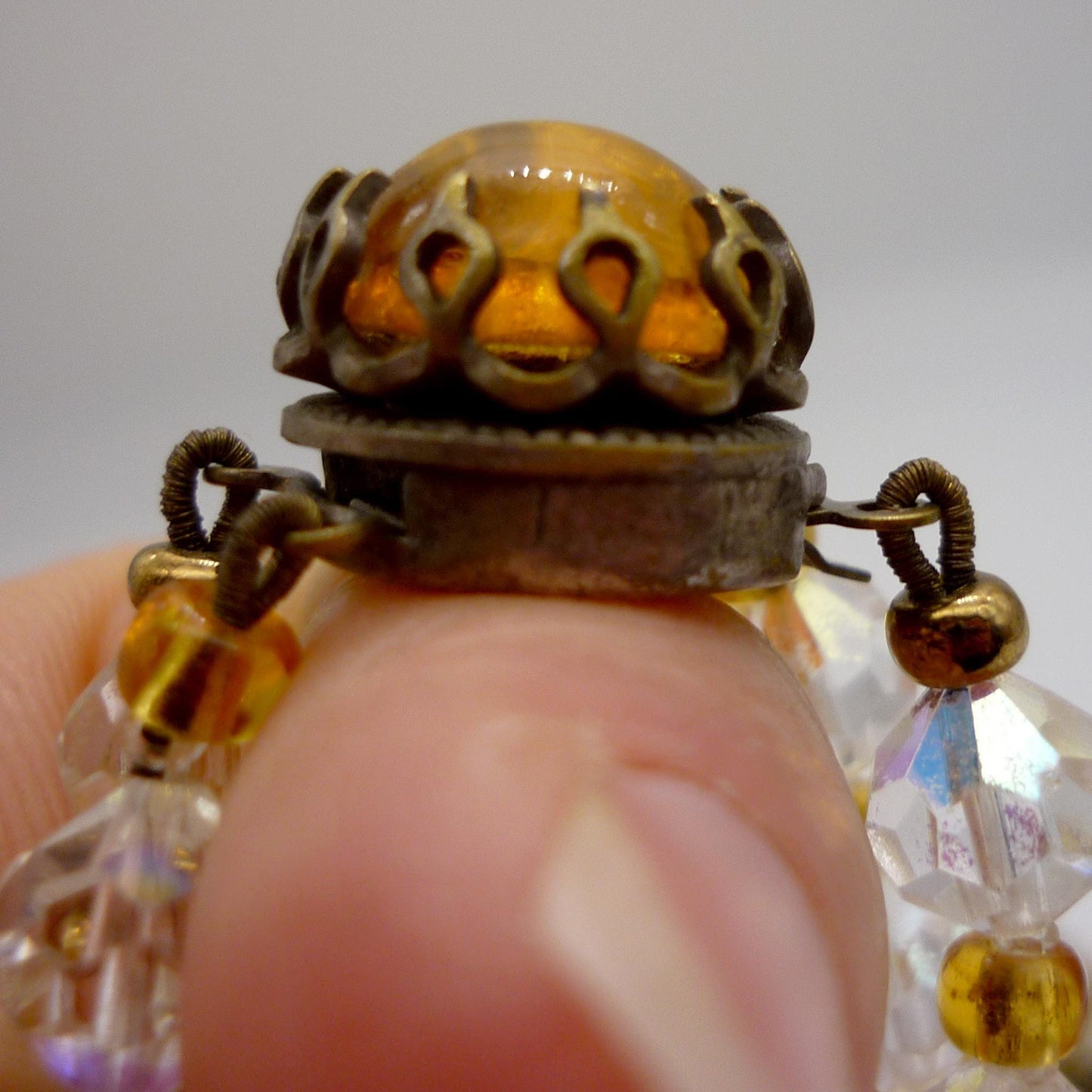 Giuliano Fratti Foiled Glass & Aurora Borealis Beaded Necklace