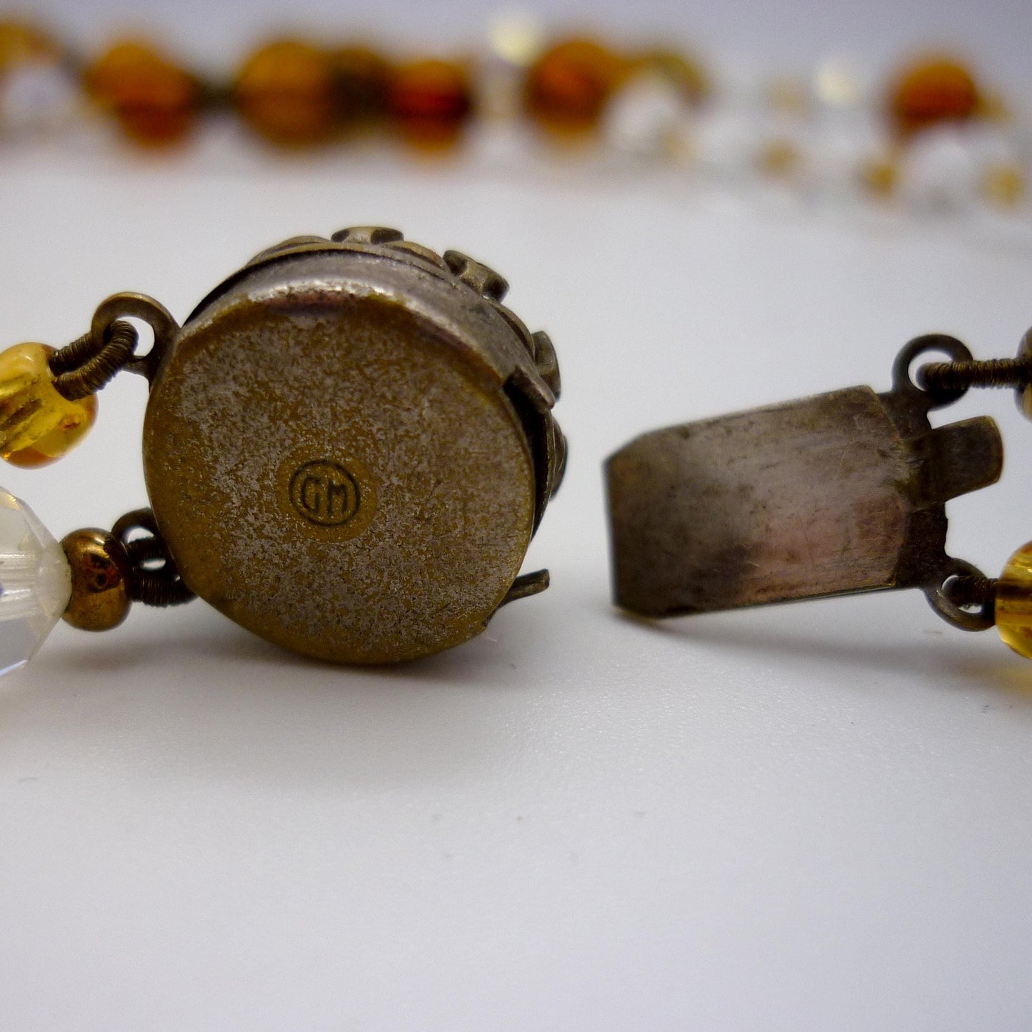 Giuliano Fratti Foiled Glass & Aurora Borealis Beaded Necklace