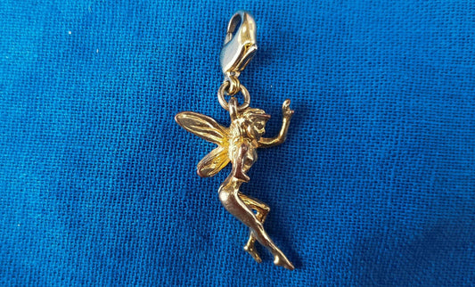 Vintage Kirks Folly Fairy Charm: Gold Plated Whimsical Pendant