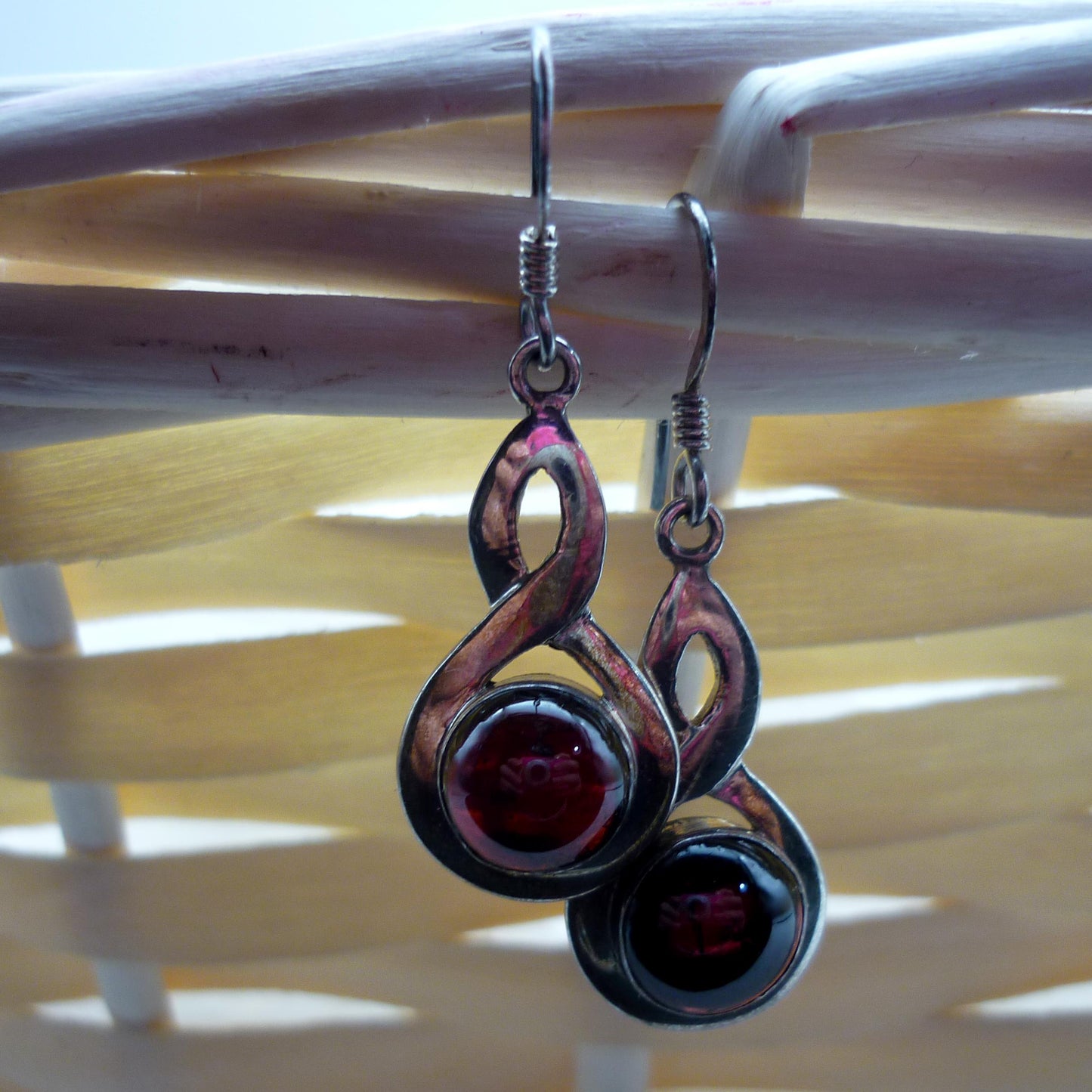 Sterling Silver & Tourmaline  Dangle Earrings
