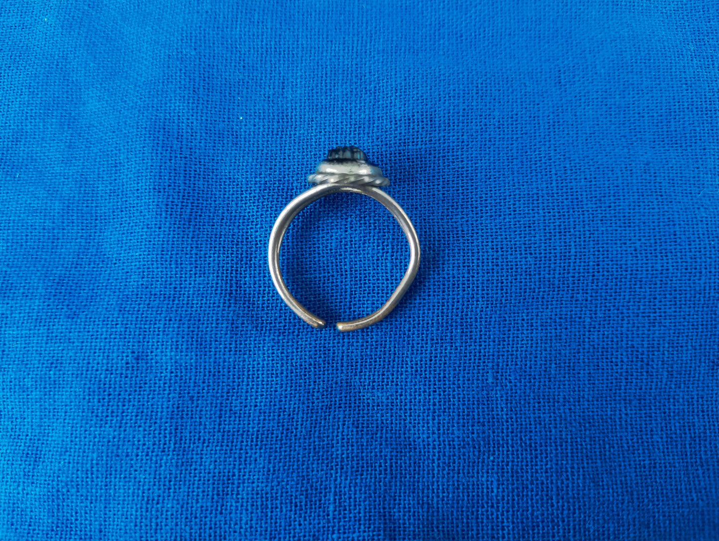 Vintage Victorian Obsidian Cameo Ring: Adjustable Costume Jewelry