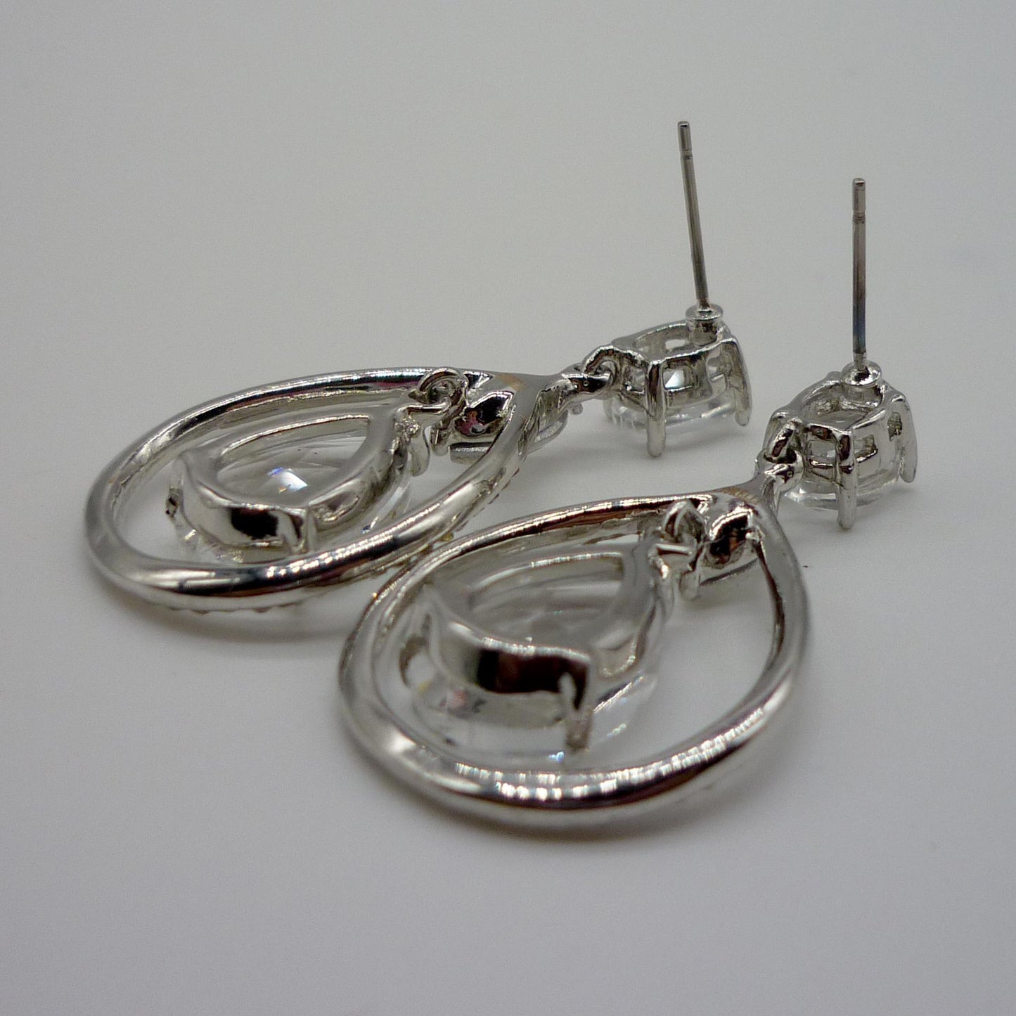 Vintage Fiorelli Earrings, Large Crystal Dangle Earrings