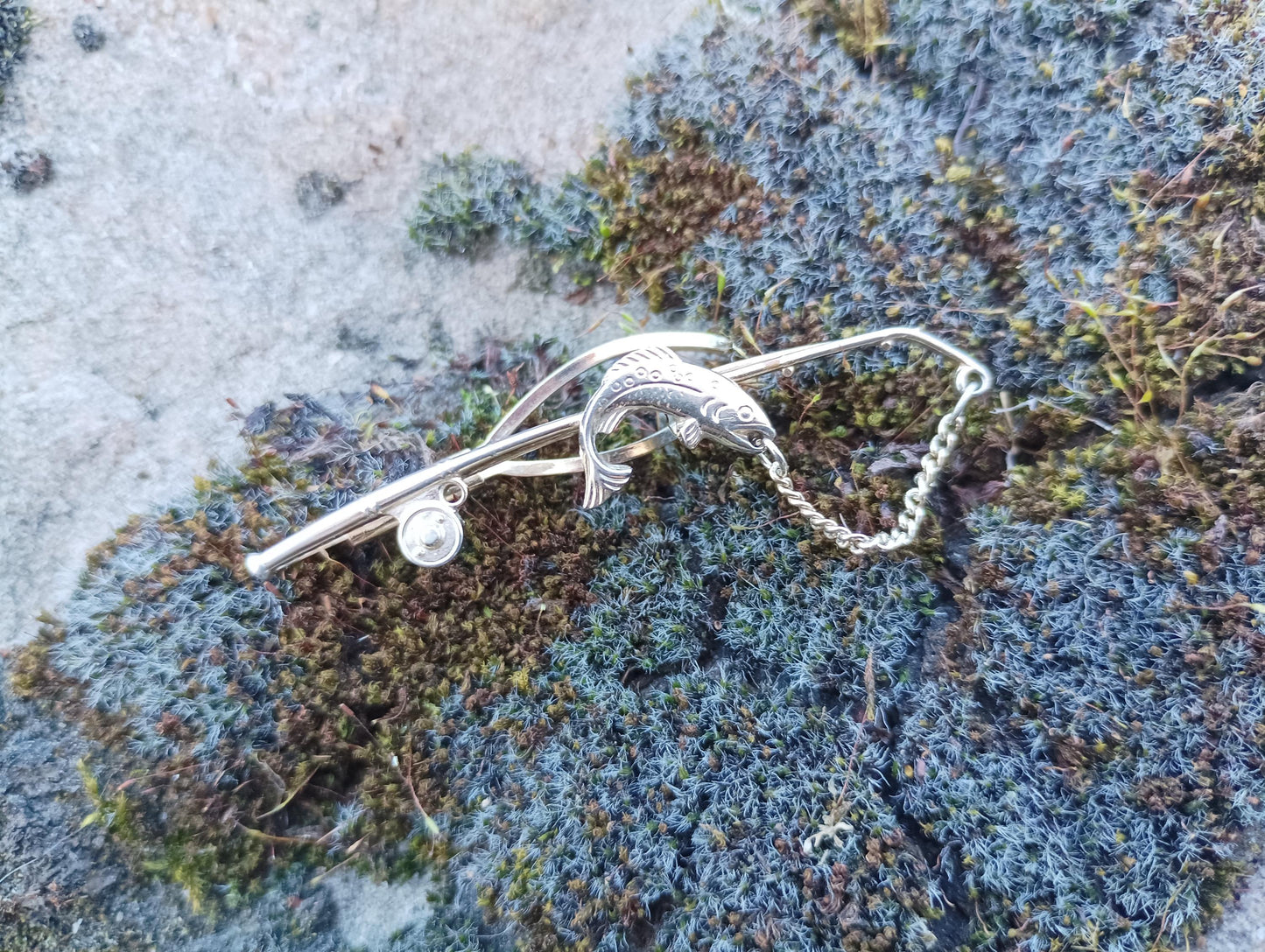 Vintage Stratton Angling Tie Clip: Gold Tone Fishing Jewelry