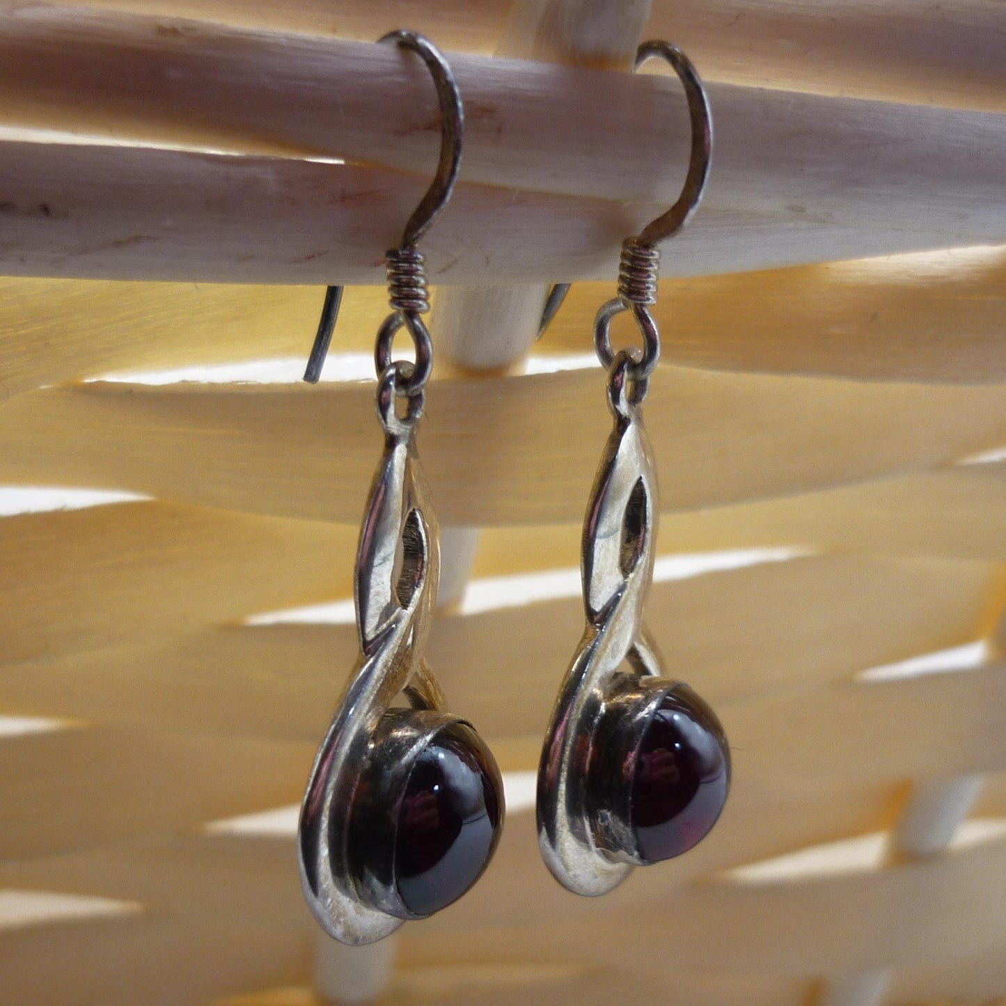 Sterling Silver & Tourmaline  Dangle Earrings