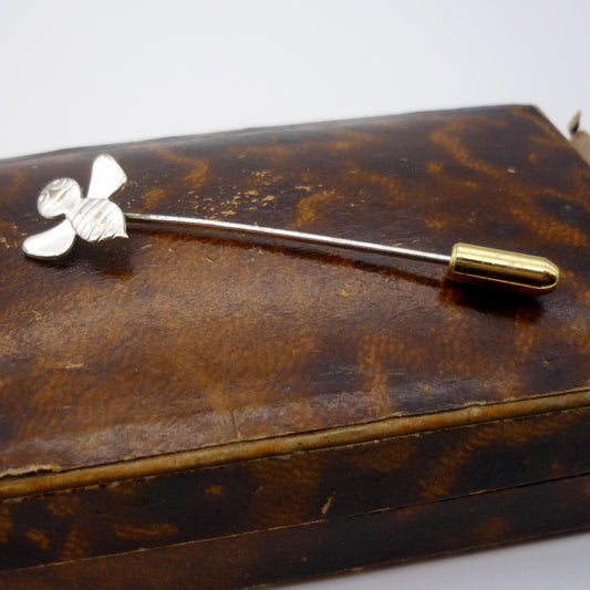 Vintage Silver Bee Stick Pin