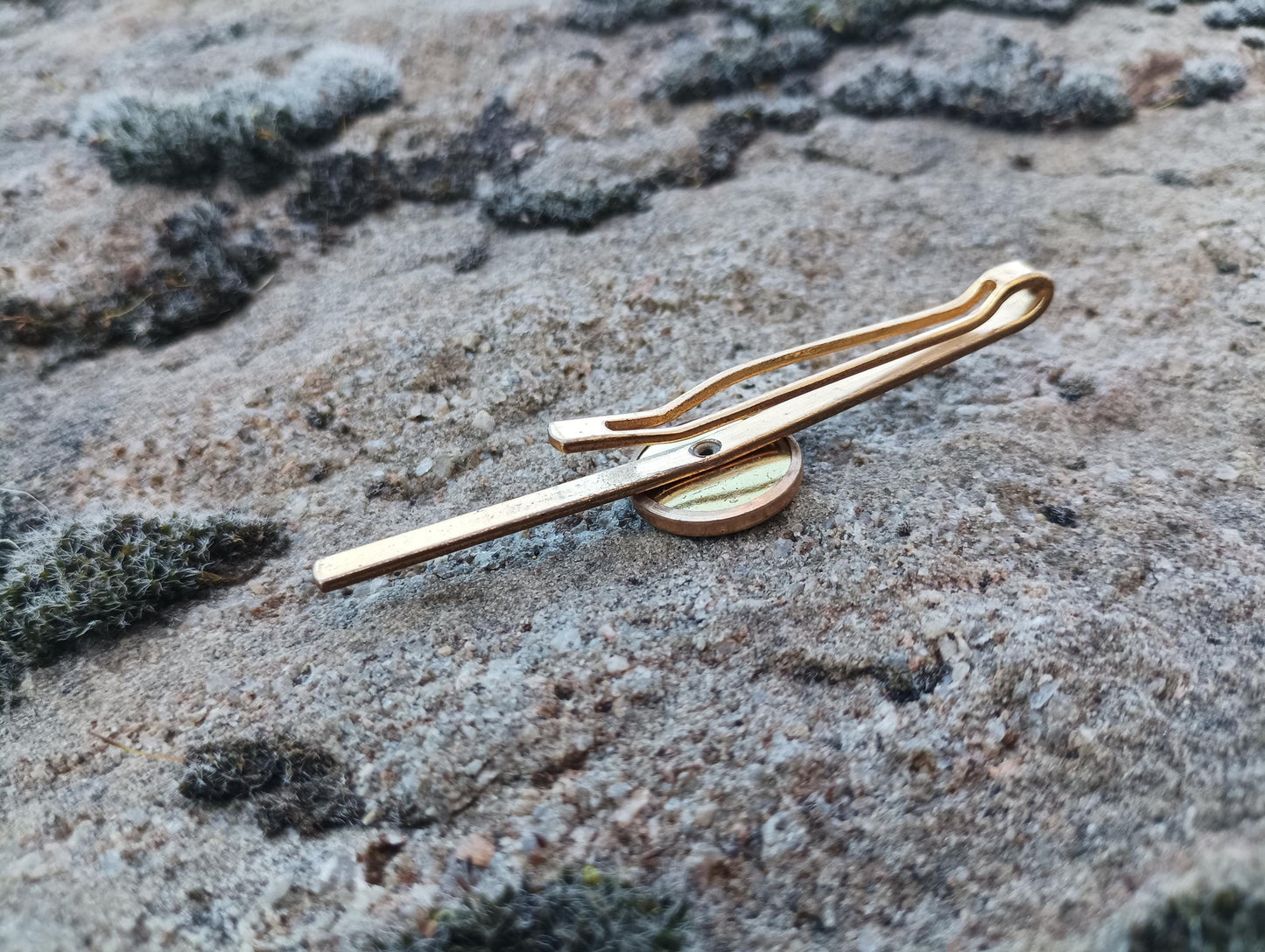 Vintage 1970s Mother of Pearl Tie Clip: Gold Tone Retro Accessory