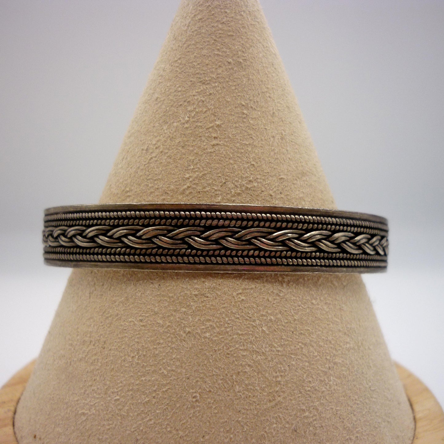 Vintage Navajo Style Silver Cuff Bangle, Native American Sterling Bracelet