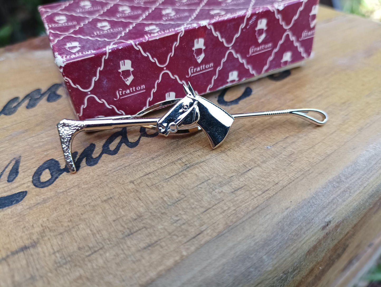Vintage Stratton Gold Plated Horse Head Tie Clip - Equestrian Fashion