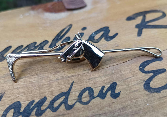 Vintage Stratton Gold Plated Horse Head Tie Clip - Equestrian Fashion