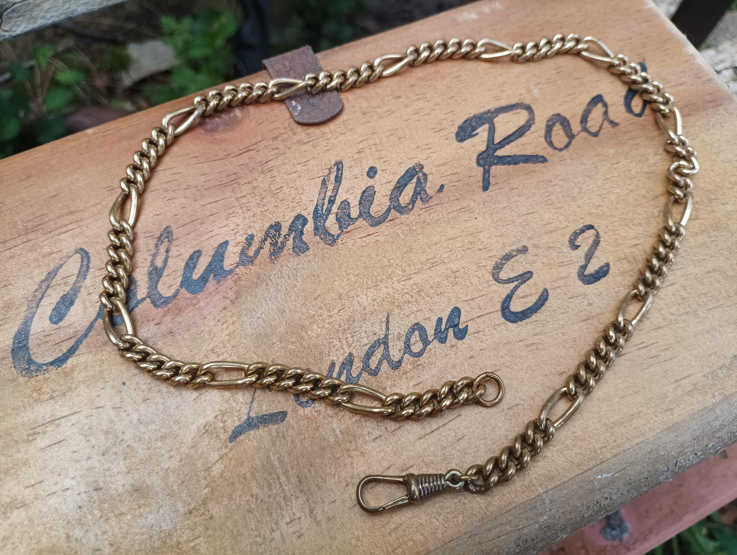 Antique Brass Albert Chain Choker: Victorian Dog Clip Clasp