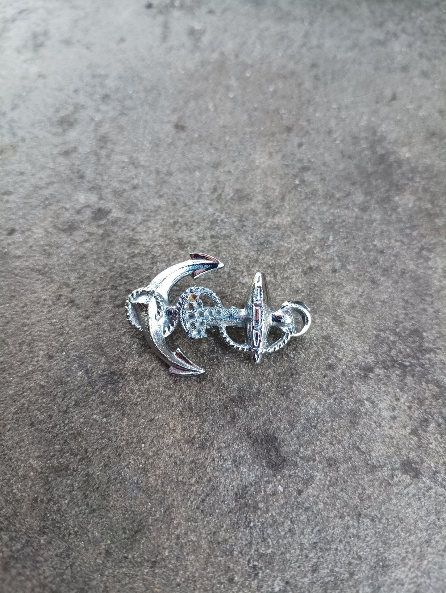 Vintage 1950s Silver Tone Anchor Brooch: Nautical Sailor Pin