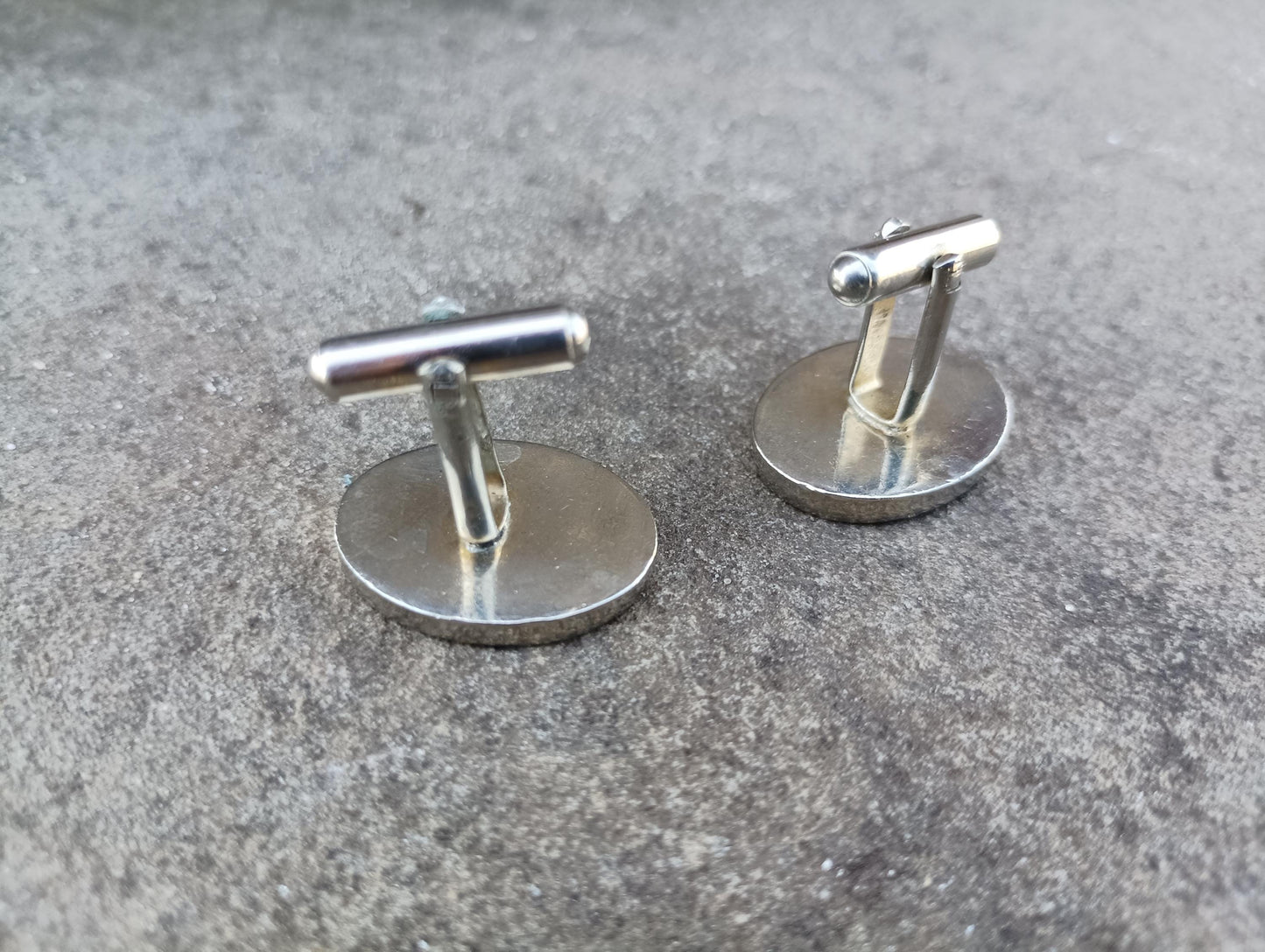 Vintage Silver Plated Letter B Cufflinks: 1960s Retro Brass Accessory