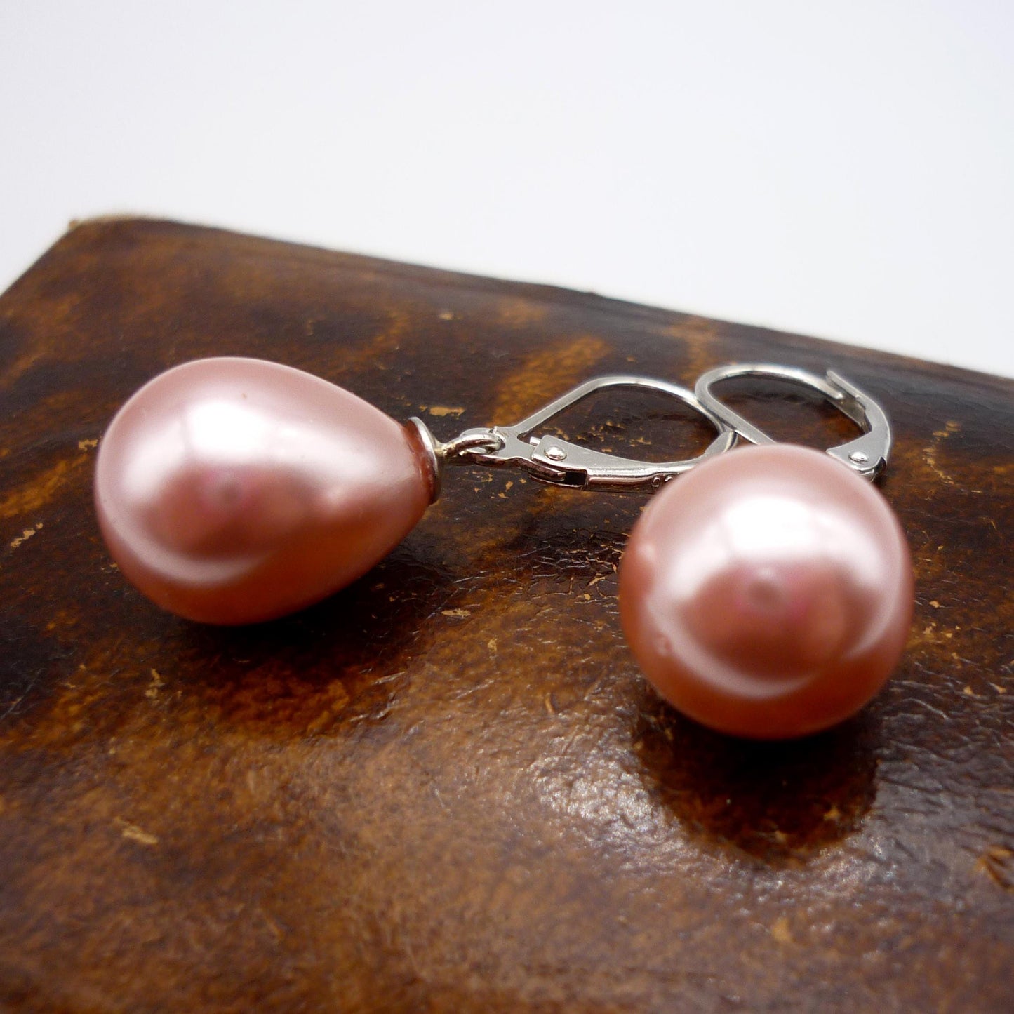 D'Joy Pink Pearl Dangle Earrings