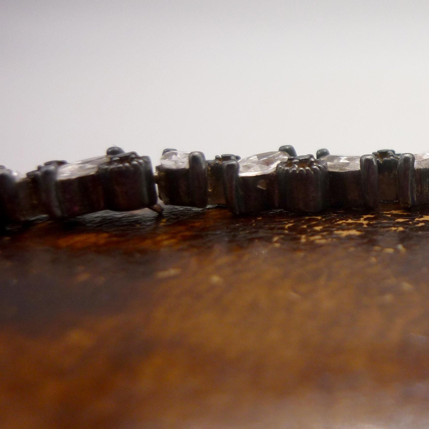Vintage Sterling Silver Tennis Bracelet, Marquise Cut Cubic Zirconia