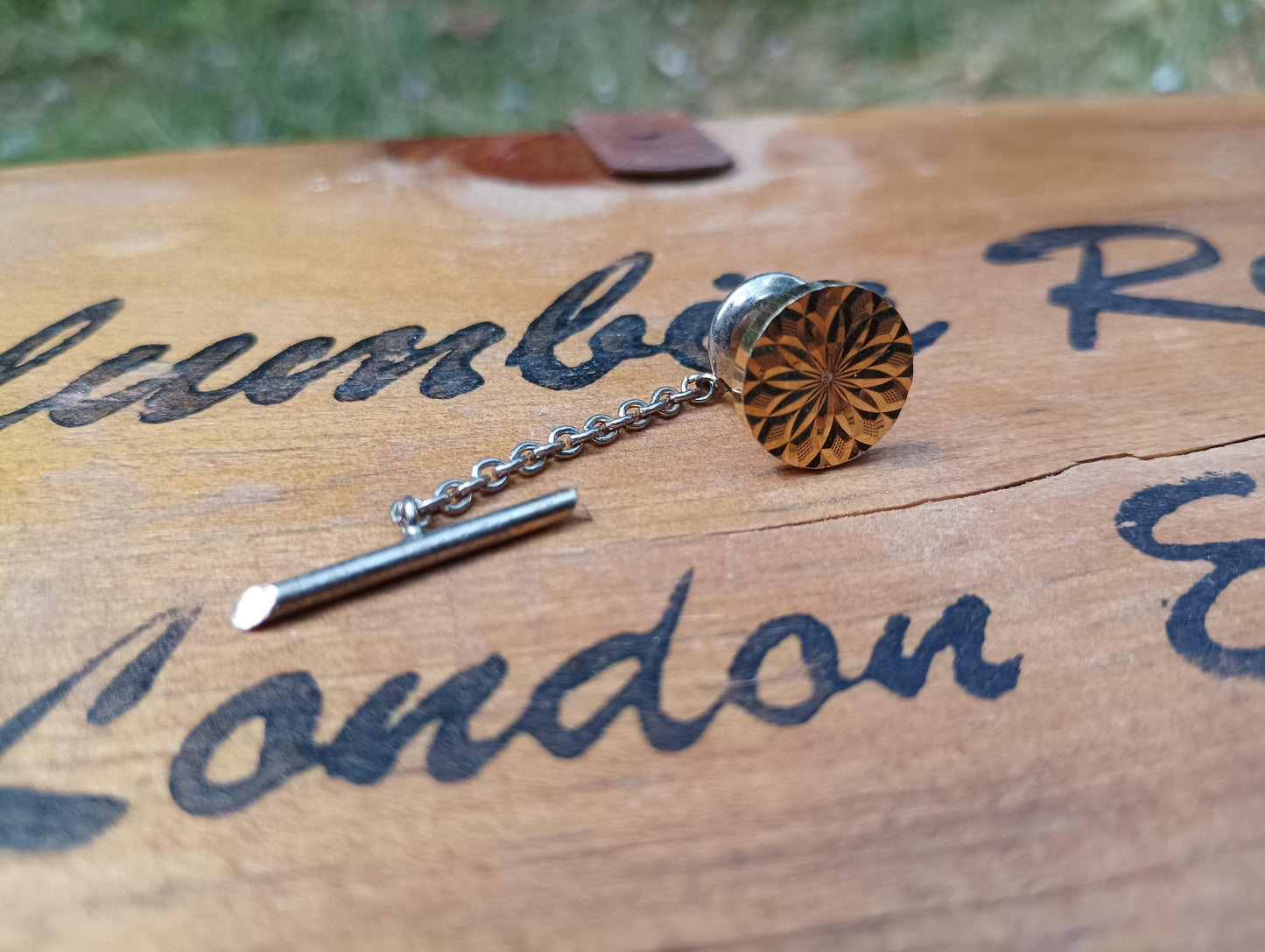 Vintage Gold Tone Sunburst Tie Tack, Executive Fashion