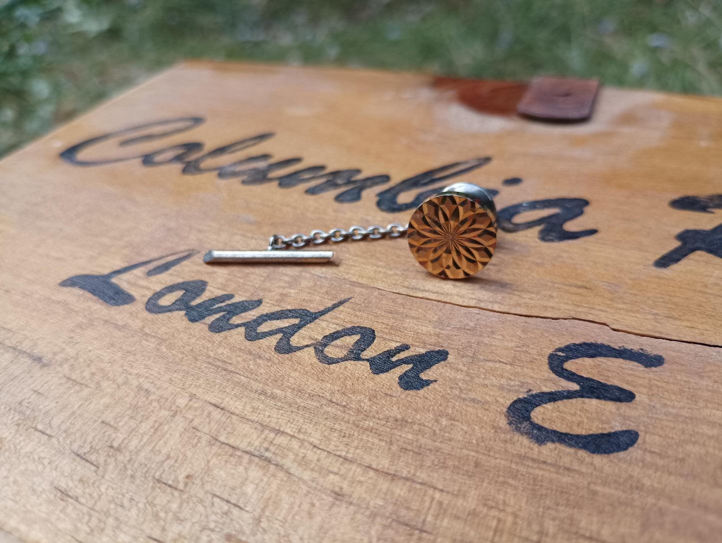 Vintage Gold Tone Sunburst Tie Tack, Executive Fashion