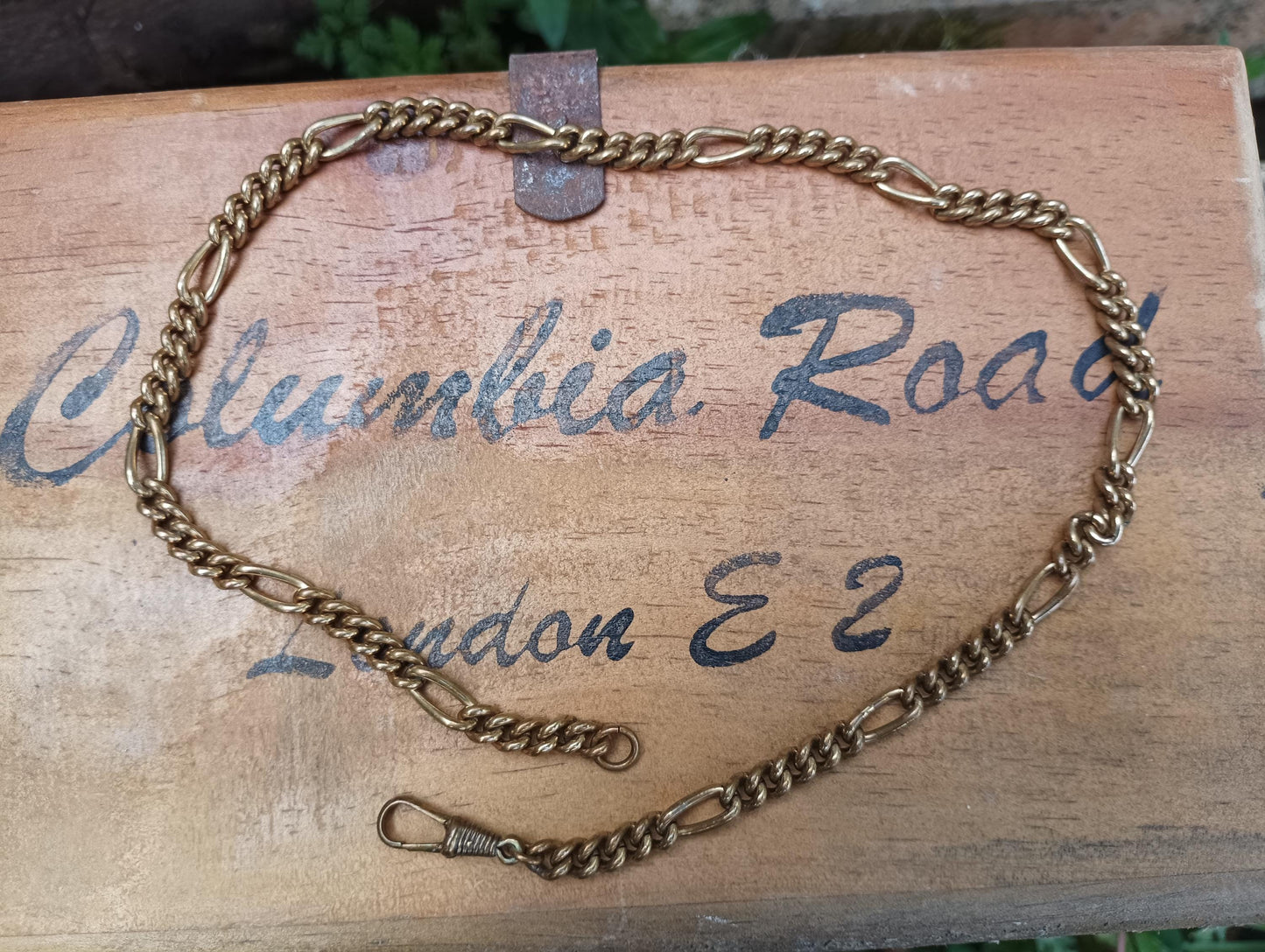 Antique Brass Albert Chain Choker: Victorian Dog Clip Clasp