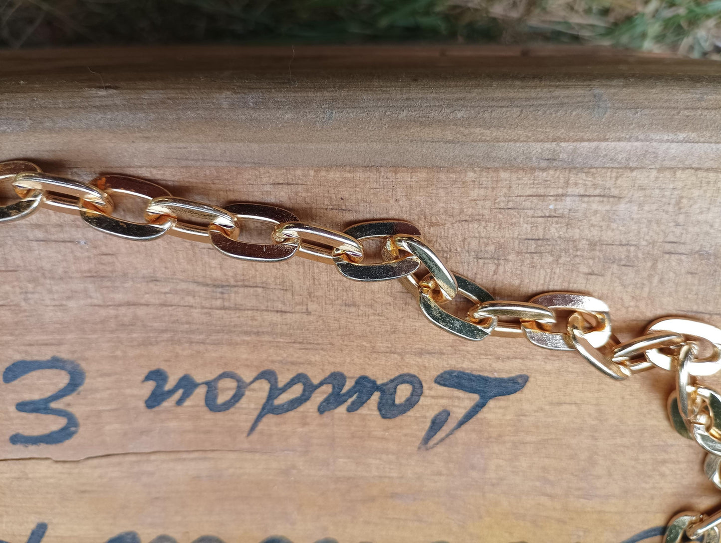 Vintage Gold Plated Chunky Chain Necklace: 1980s Costume Jewelry